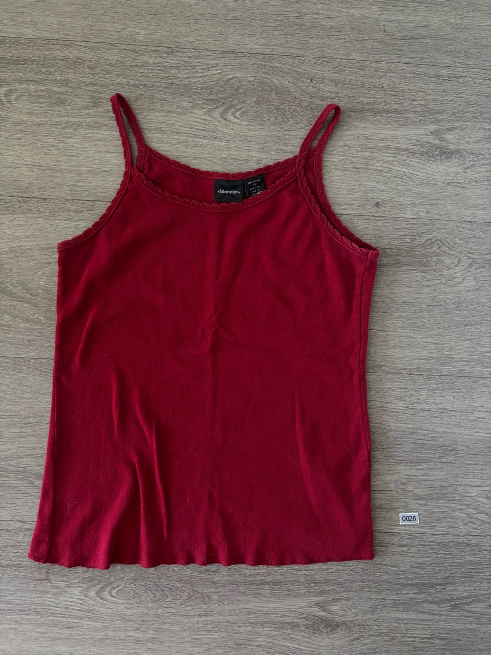 Xhilaration Y2K Women’s Ribbed Tank Top - Burgundy